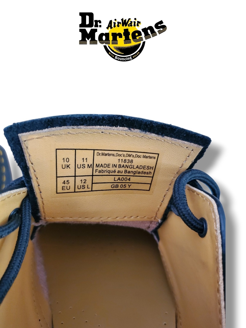 Dr Martens 11838 Black Smooth Leather 1461 Derbys Oxfords Mens 11 Womens 12 - Picture 7 of 12
